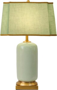 �T�t�@���B�� safavieh �e�[�u�������v �T�t�@�r�� �T�t�@���B�A SANDYHA 24.8�h Green Ceramic Table Lamp with Rectangular Fabric Shade Gold Base Chinoiserie Design LED Light Modern Bedside Nightstand for Bedroom Living Room Office �y