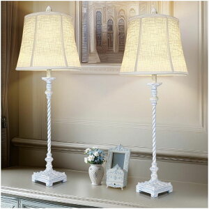 �T�t�@���B�� safavieh �e�[�u�������v �T�t�@�r�� �T�t�@���B�A Buffet Lamps Set of 2, 33 Tall Skinny Candle Stick Table Lamps with White Linen Shades, 3-Way Dimmable Bulbs Included, Vintage Nightstand Lamps for Living Room Bedroom D 