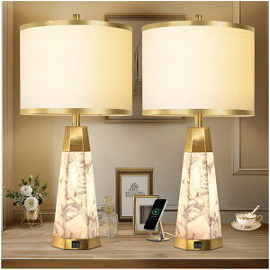 �T�t�@���B�� safavieh �e�[�u�������v �T�t�@�r�� �T�t�@���B�A KIVDITZO 27 Alabaster Table Lamps Set of 2 - Lamps for Living Room with Night Light, Bedside Lamps with White Linen Shade, Nightstand Table Lamp with USB A+C Port for Be 
