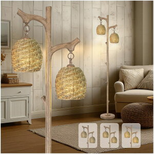 �T�t�@���B�� safavieh �e�[�u�������v �T�t�@�r�� �T�t�@���B�A Scenekoy Vintage 68�h Tall Floor Lamp with Straw Rope Woven Shade, Retro Resin Standing Lamp Tree Trunk Finish, Dimmable Corner Lamp Stand Up Light with Bulb Prefer for L