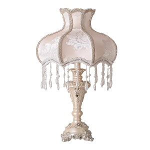 �T�t�@���B�� safavieh �e�[�u�������v �T�t�@�r�� �T�t�@���B�A Classical Victorian Table Lamp European Style Fabric Desk Lamps with Fringe Beaded Lampshade Painted Resin Base Handmade Vintage Flower Bedside Night Light for Bedroom Li 
