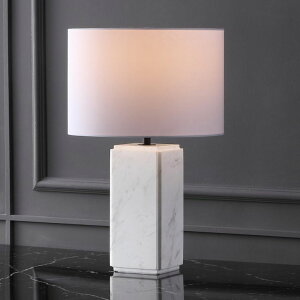 �T�t�@���B�� safavieh �e�[�u�������v �T�t�@�r�� �T�t�@���B�A SAFAVIEH Couture Lighting Collection Zahra White Marble 23-inch Dimmable Table Lamp for Bedroom Living Room Home Office Desk Nightstand (LED Bulb Included) �y���s�A��
