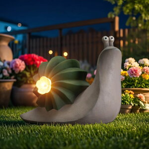 �K�[�f�����C�gLED�\�[���[���C�g �\�[���[�p���[ Etlemonde Solar Cactus Snail Statue Garden Decor Light - Outdoor Decorative LED Flower, Suitable for Patio, Lawnand Garden Decorations, Gifts for Mom �y���s�A���i�z