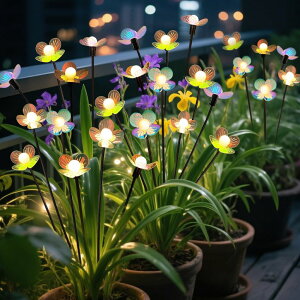 �K�[�f�����C�gLED�\�[���[���C�g �\�[���[�p���[ MRHEPHAESTUS Solar Garden Lights, 4 Pack 24 LED Solar Swaying Flower Light, Waterproof Firefly Lights Outdoor Fairy Light for Garden Patio Yard Pathway Flower Bed Decoration �y���s�A