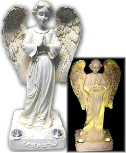 �K�[�f�����C�gLED�\�[���[���C�g �\�[���[�p���[ JAYXC HOME Praying Angel Solar Powered Yellow LED Outdoor Decor Garden Light �y���s�A���i�z