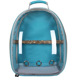 �C���R ���� �o�[�h �g���x���L�����A�[ Pet Parrot Bird Carrier Backpack,Bubble Bird Travel Portable Breathable Backpack with Standing Perch Feeding Bowl Pet Parrot Space Capsule Transparent Backpack 360degree (Light Blue) �y���s�A���i