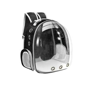 �C���R ���� �o�[�h �g���x���L�����A�[ ITKXRVJZM Pet Bag Cat Pet Carrier Backpack Transparent Capsule Bubble Pet Backpack Small Animal Puppy Kitty Bird Breathable Pet Carrier for Travel Portable(Black2 SP1858A) �y���s�A���i�z
