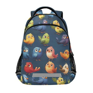 �C���R ���� �o�[�h �g���x���L�����A�[ KYZSXZ Kids Backpack Cute Birds Print for Travel Daily Use, Lightweight School Bookbag for Boys Girls, Hiking Backpack 11.6x6.9x16.7 IN �y���s�A���i�z
