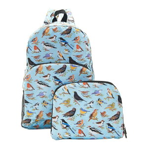 �C���R ���� �o�[�h �g���x���L�����A�[ ECO CHIC Hiking Lightweight Packable Backpack - Foldable Daypack for Travel & Hiking & Outdoor Adventures - Waterproof Backpack from Recycled Materials (Wild Birds Blue) �y���s�A���i�z