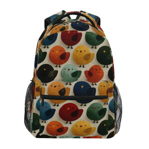 �C���R ���� �o�[�h �g���x���L�����A�[ WOIWB Kid's School Backpack Cute Bird Print for Girls Boys, Bookbags Hiking Backpacks S �y���s�A���i�z