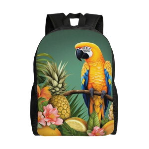 �C���R ���� �o�[�h �g���x���L�����A�[ NCMDNWAUCK Backpack for Women Men Travel Laptop Backpack Lightweight Bookbag Summer Parrot Pineapple Bird Daypack for Work Hiking �y���s�A���i�z