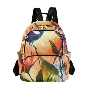 �C���R ���� �o�[�h �g���x���L�����A�[ QwThum Backpack for Women Small Quilted Travel Backpack Purse Cute Fashion Casual Daypack Backpacks Birds Of Paradise Flowers Art Colorful �y���s�A���i�z