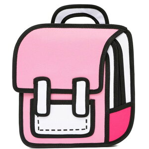 �C���R ���� �o�[�h �g���x���L�����A�[ Lifelix Kids Kawaii Backpack for Girls Cute Toddler 2D Cartoon Comic Paper Jump Bookbag Fun Weird School Schoolbag (Pink, Large) �y���s�A���i�z