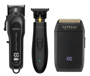 �y�b�g�o���J�� Supreme Trimmer 3-in-1 Barber Bundle | Pro Clipper Lite, T-Shaper Trimmer & Crunch Foil Shaver | Professional Beard Trimmer Men�fs Hair Clipper Kit | Black �y���s�A���i�z