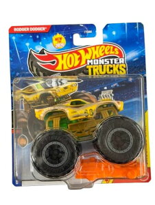 �z�b�g�E�B�[�� �����X�^�[�g���b�N Hot Wheels Monster Trucks Rodger Dodger, Back to Basics 6/8 [Includes Crushed Car] New for 2026! 1:64 Scale Diecast Toy Vehicle �y���s�A���i�z