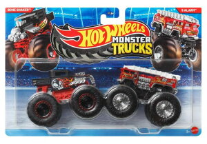 �z�b�g�E�B�[�� �����X�^�[�g���b�N Hot Wheels Monster Trucks, Bone Shaker & 5 Alarm 2 Pack, 1:64 Scale Diecast Toy Vehicles �y���s�A���i�z