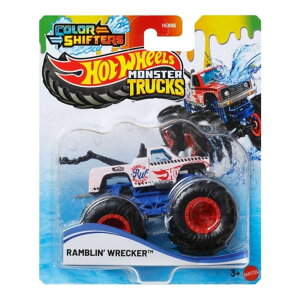�z�b�g�E�B�[�� �����X�^�[�g���b�N Hot Wheels Monster Trucks Ramblin Wrecker Color Shifter 1:64 Scale Toy Vehicle for Kids Ages 3 and Up �y���s�A���i�z