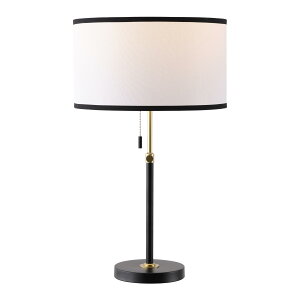 �T�t�@���B�� safavieh �e�[�u�������v �T�t�@�r�� �T�t�@���B�A SAFAVIEH Lighting Collection ? Tegan Black & Brass Metal 25 Inch Table Lamp with Drum Shade and Bulb Included, Modern Accent Lighting (TBL4683A) �y���s�A���i�z
