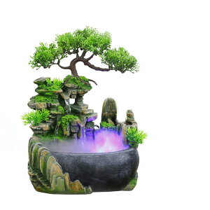 ��� ���� ��̃I�u�W�F �e�[�u���g�b�v�t�@�E���e�� �C���e���A���� Rockery Stream Tabletop Fountain, Zen Meditation Indoor Waterfall Feature with Automatic Pump and Switch, Desktop Fountain for Home Office Bedroom Decoration(US 