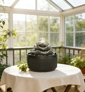 ��� ���� ��̃I�u�W�F �e�[�u���g�b�v�t�@�E���e�� �C���e���A���� GIDITA Tabletop Water Fountain with LED Light - 6.7 High Natural River Rock Design | Indoor Home Decor for Soothing Sounds & Stress Relief - Automatic Pump Deep 