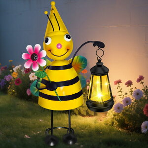 �K�[�f�����C�gLED�\�[���[���C�g �\�[���[�p���[ LCHPMY Solar Garden Bee Statue with LED Lantern,14.17 Inch Outdoor Waterproof Bee Figurine Decoration for Patio,Balcony,Yard,Lawn,Birthday Gifts for Women Grandma �y���s�A���i�z