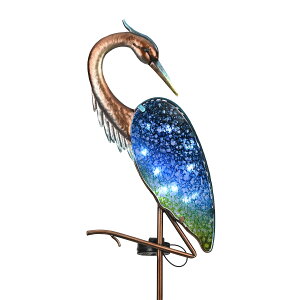 �K�[�f�����C�gLED�\�[���[���C�g �\�[���[�p���[ TERESA'S Collections Blue Heron Outdoor Solar Lights for Garde Decor, Metal Yard Decorations Outdoor Decorative Garden Stake for Outside, Yard Art Pathway Lights for Patio Decor 43,Gi �y