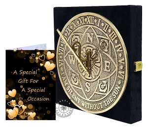 �����v Solid Brass Sundial Clock for Garden Yard Outdoor | Handmade Shiny Brass Garden Sundial With Velvet Box Perfect for Beloved Ones | Home Decor Gift or Present Idea for Couples, Parents & Grandparents �y���s�A���i�z