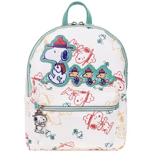 �C���R ���� �o�[�h �g���x���L�����A�[ Peanuts Beagle Scout �gHappy Trails Ahead�h All-Over Print Mini Backpack, Featuring Snoopy and Woodstock, Daily Travel Backpack, Multicolor �y���s�A���i�z