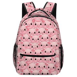 �C���R ���� �o�[�h �g���x���L�����A�[ DOINBEE Pig Backpack for Girls, Funny Pink Pig Animal Print Backpacks for School, Lightweight Water Resistant Bookbag Laptop Bag Casual Travel Work Picnic Hiking Daypack for Kids Boys Women �y���s