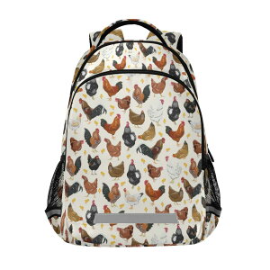�C���R ���� �o�[�h �g���x���L�����A�[ JIPONI Cute Chicken Rooster Pattern Backpack For Girls Boys School Kids Bookbag Travel Laptop Backpack Purse Daypack With Chest Strap �y���s�A���i�z