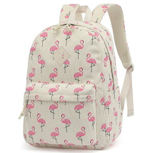 �C���R ���� �o�[�h �g���x���L�����A�[ Xunteny Corduroy Girls Backpack for School Women College Bookbags Travel Casual Backpacks (Flamingo) �y���s�A���i�z