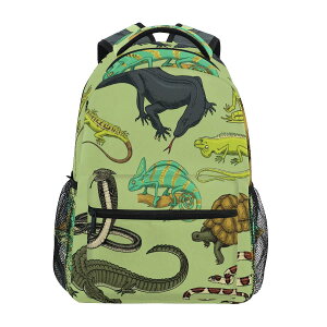 �C���R ���� �o�[�h �g���x���L�����A�[ Glaphy Snakes Lizard Chameleon and Turtle Animal Backpack School Bookbag Lightweight Laptop Backpack for Men Women Kids �y���s�A���i�z