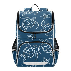 �C���R ���� �o�[�h �g���x���L�����A�[ Sletend Turtle Backpack Large Capacity Bookbag Printed Student Shoulder Bag for Children Teenagers Turtle Starfish Laptop Bag School Bag for Work School �y���s�A���i�z