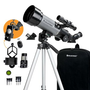�C���R ���� �o�[�h �g���x���L�����A�[ Celestron Travel Scope 70DX Portable Refractor Telescope ? 70mm Aperture, Fully-Coated Glass Optics ? Includes Bonus Phone Adapter, Backpack & More ? Ideal for Beginners & Travel �y���s�A���i�z
