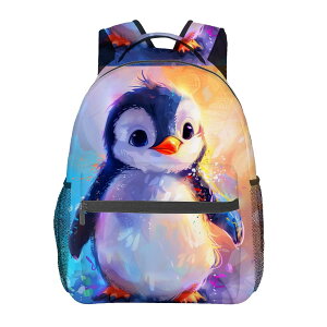 �C���R ���� �o�[�h �g���x���L�����A�[ CUEBOS Penguin Backpack, Polyester Laptop Bag, Adorable Animal Backpacks, Bright Colorful Splash Art Back Pack, Rucksack Gifts for Girls, Teens Bookbag, Travel Daypack, Hiking, Camping �y���s�A��