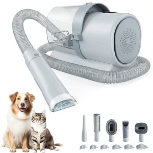 �y�b�g�o���J�� NEWBULIG 5-in-1 Pet Grooming Vacuum Kit, 2.5L Dust Cup, 3 Suction Modes and 5 Groomer Tools, Dog Clippers with Cordless Low Noise for Cats, Dogs Other Animals Hair Trimmer �y���s�A���i�z