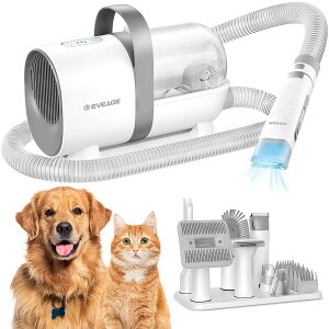 �y�b�g�o���J�� EVEAGE Dog Grooming Vacuum, 13000Pa Strong Grooming, 1.5L Large Capacity Dust Cup, Low Noise Pet Hair Vacuum, 7 Grooming Tools & 6 Nozzles for Cat & Dog Hair �y���s�A���i�z
