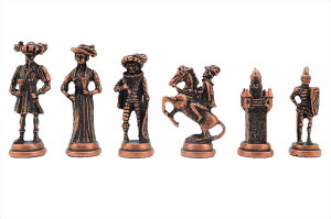 �`�F�X�Z�b�g Metal Chess Pieces Big Size Historical Handmade Spanish Royal Guard Figures King 8.5 cm (Board is Not Included,Only 32 Chess Pieces) (Antique Copper) �y���s�A���i�z