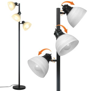 �T�t�@���B�� safavieh �e�[�u�������v �T�t�@�r�� �T�t�@���B�A DMBOSS 3 Light Tree Floor Lamp with Glass Shades, 3 Bulbs Included, Adjustable Black Industrial Standing Lamp for Living Room, Bedroom, Office, E26, Weighted Base �y��