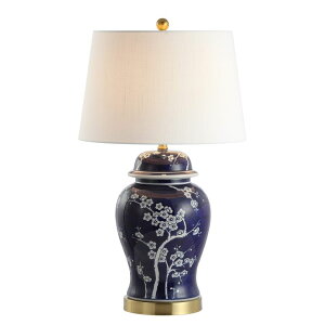 �T�t�@���B�� safavieh �e�[�u�������v �T�t�@�r�� �T�t�@���B�A JONATHAN Y 29.5 White/Navy Blue Traditional Ceramic Ginger Jar Table Lamp for Living Room, Chinoiserie Asian Bedside Lamp with White Linen Shade and LED Bulb Included JY 
