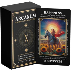 �Ǌ|�����v ������� Metaphoracle Arcanum: A Hybrid Tarot-Oracle Deck with Expanded Keywords by River Aether - 78 Tarot Cards with Meanings on Them for Beginners to Advanced Readers �y���s�A���i�z