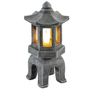 �K�[�f�����C�gLED�\�[���[���C�g �\�[���[�p���[ VP Home Solar Powered Asian Statue, Pagoda Garden Decor, Outdoor Zen Garden Lantern, Flickering LED Garden Light (Peaceful Zen Pagoda) �y���s�A���i�z