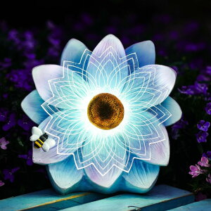 �K�[�f�����C�gLED�\�[���[���C�g �\�[���[�p���[ QZQRMZ Solar Lotus Flower Garden Light - Waterproof LED Decorative Lamp with Bee Accent, Perfect for Patio, Lawn, Yard, Birthday Gift for Women, Mom, Grandma �y���s�A���i�z