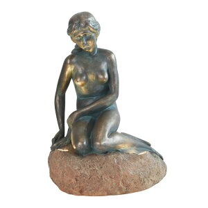 �K�[�f�����C�gLED�\�[���[���C�g �\�[���[�p���[ Techko Outdoor Weatherproof Little Mermaid Bronze-Finish Garden Statue Decor with Included Solar LED Spotlight with 10+ Hour Life �y���s�A���i�z