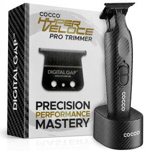 �y�b�g�o���J�� Cocco Hyper Veloce Pro Trimmer, Digital Gap Graphene Blade Edger, High-Torque Brushless BLDC Motor, Cordless, All-Metal Design, Lithium-Ion Battery, Charging Base Included (Carbon Fiber) �y���s�A���i�z