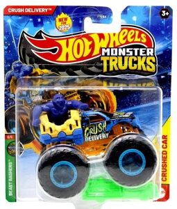 �z�b�g�E�B�[�� �����X�^�[�g���b�N Hot Wheels Monster Trucks Crush Delivery, 1:64 Scale Die-Cast Vehicle 6/6 Beast Bashers �y���s�A���i�z