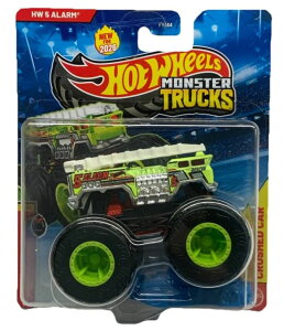 �z�b�g�E�B�[�� �����X�^�[�g���b�N Hot Wheels Monster Trucks 5 Alarm [Neon Fire Truck] Champion Crashers 6/8 - Includes Crushed Car! - 1:64 Scale Diecast Toy Vehicle �y���s�A���i�z