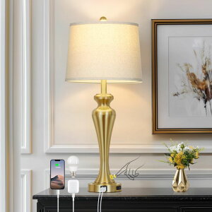 �T�t�@���B�� safavieh �e�[�u�������v �T�t�@�r�� �T�t�@���B�A 30 Inch Gold Single Table Lamp, 3-Way Dimmable Touch Control Bedside Lamps with USB A+C Ports and AC Outlet, Metal Brass Bedroom Lamps for Night stand, Modern Tall Lamp f 