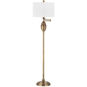 �T�t�@���B�� safavieh �e�[�u�������v �T�t�@�r�� �T�t�@���B�A SAFAVIEH Lighting Collection Antonia Traditional Farmhouse Swivel Swing Arm Gold 60-inch Living Room Bedroom Home Office Standing Floor Lamp (LED Bulb Included) �y���s