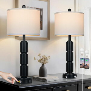 �T�t�@���B�� safavieh �e�[�u�������v �T�t�@�r�� �T�t�@���B�A luxeflow Set of 2 Modern Table Lamps for Living Room Bedroom,29 Tall Bedside Lamp with 2 USB Port,Black Metal Touch Nightstand Lamp for Desk End Side Table Entryway,Blac 